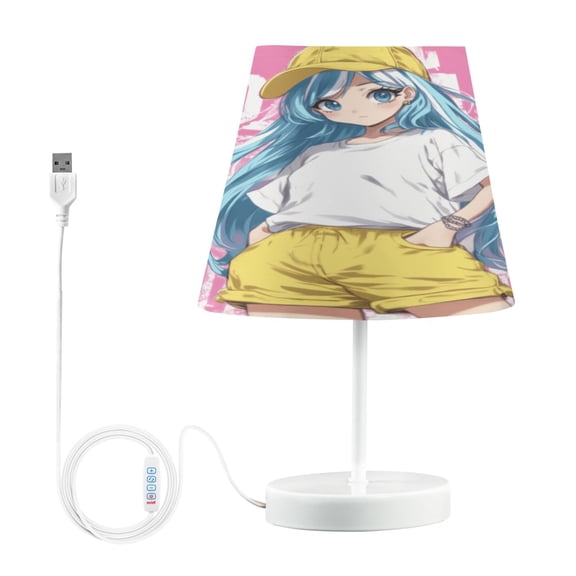 LED Desk Lamp Lovely Long Hair Girl Table Nightstand Lamps with 3 Color Temperatures for Home Bedroom Living Room Decor 8x12