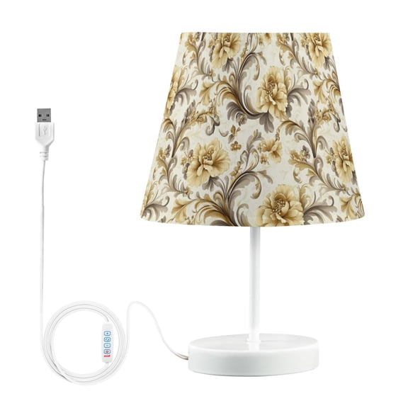 LED Desk Lamp Luxury Retro Flowers Table Nightstand Lamps with 3 Color Temperatures for Home Bedroom Living Room Decor 8x12