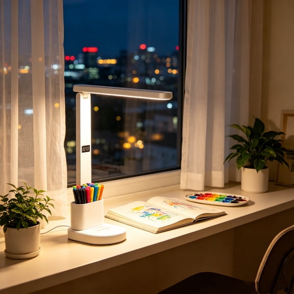 LED Desk Lamp for Office Home, Rechargeable Table Lamp,Eye-Caring Desk Light with Stepless Dimming Adjustable Flexible Gooseneck, USB Adapter Desk Lamp with Clamp for Reading, Study, Workbench