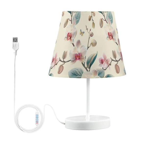 LED Desk Lamp Orchid Flower and Butterfly Table Nightstand Lamps with 3 Color Temperatures for Home Bedroom Living Room Decor 8x12