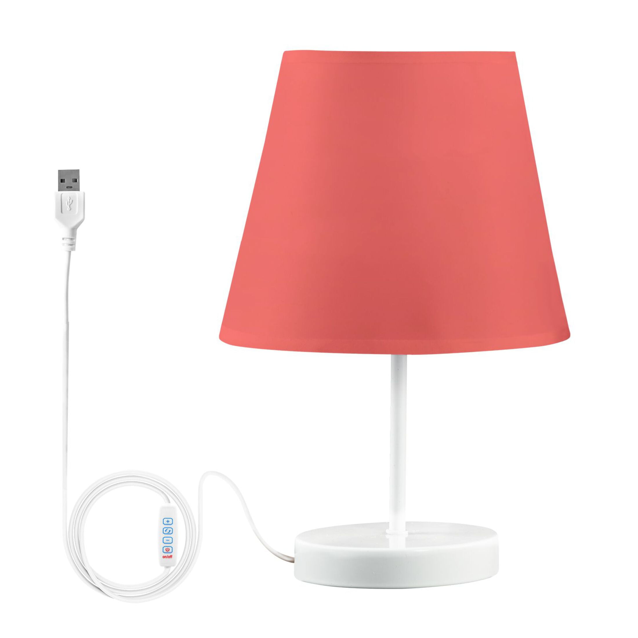 LED Desk Lamp Pastel Red Table Nightstand Lamps with 3 Color Temperatures for Home Bedroom Living Room Decor 8x12