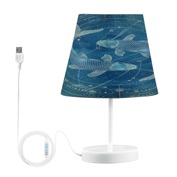LED Desk Lamp Pisces Of Zodiac Table Nightstand Lamps with 3 Color Temperatures for Home Bedroom Living Room Decor 8x12