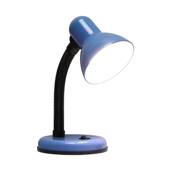 LED Desk Lamp Plug In Reading Lamp, 5W Adjustable Gooseneck Light With 3 Color Modes for Office, Bedroom, Nightstand, Blue