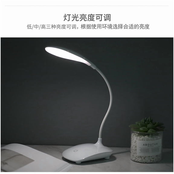 LED Desk Lamp, Portable Foldable Light, Mini Adjustable Reading Lamp with Soft Warm Light for Office and Home Use, Compact Eye-Friendly Design, USB Powered with Power Cord