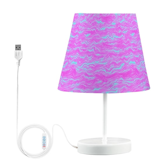 LED Desk Lamp Purple Wave Table Nightstand Lamps with 3 Color Temperatures for Home Bedroom Living Room Decor 8x12