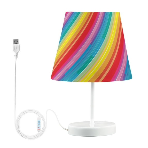LED Desk Lamp Rainbow Lines Table Nightstand Lamps with 3 Color ...
