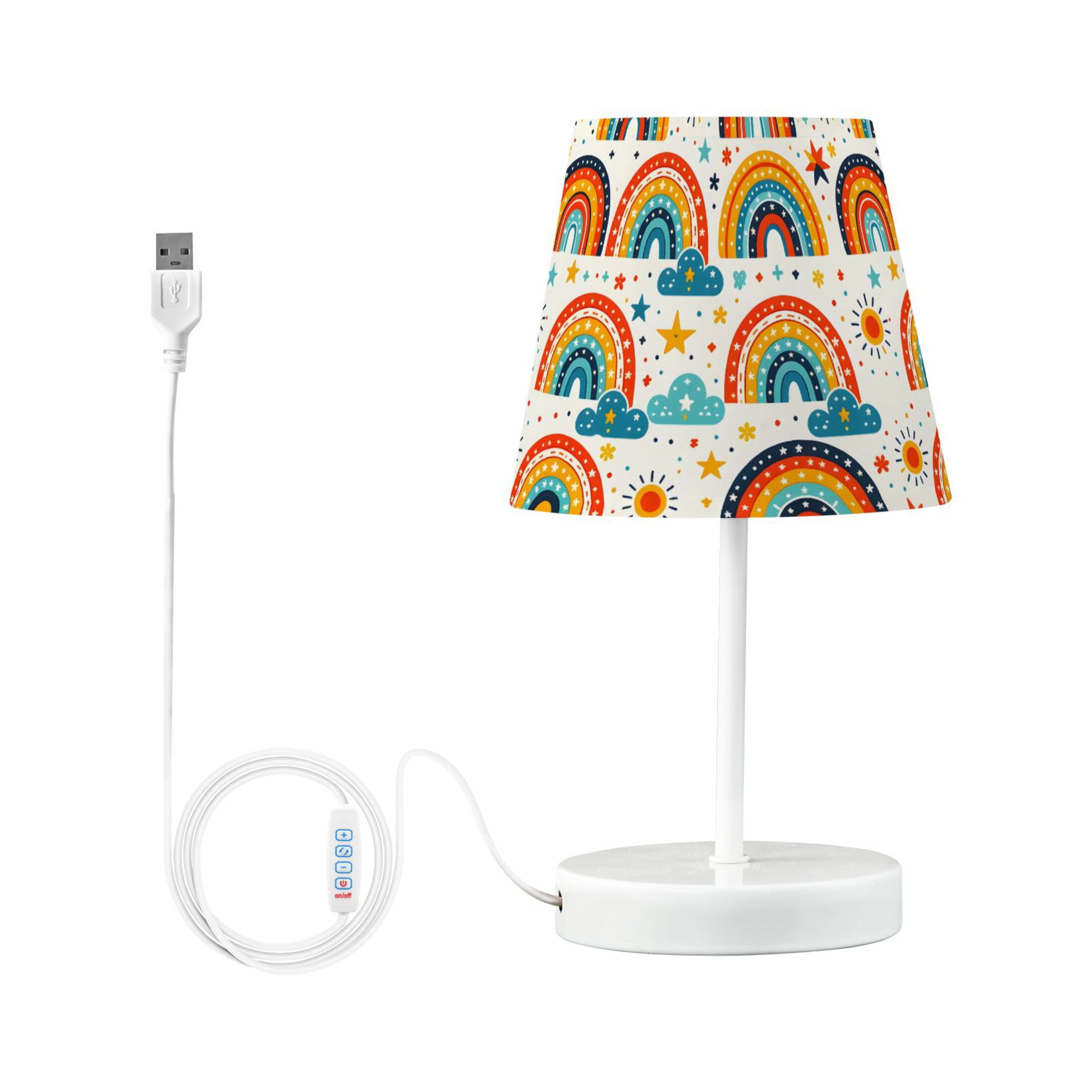 LED Desk Lamp Rainbow Sun Star Cloud Table Nightstand Lamps with 3 ...