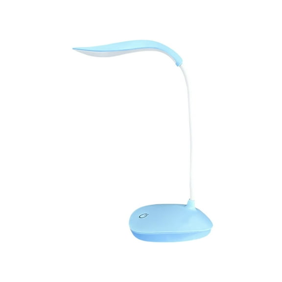 LED Desk Lamp Rechargeable Eye-Caring Reading Light 3 Dimmable Brightness Levels Flexible Gooseneck Night Light for Study Bedroom Office Blue