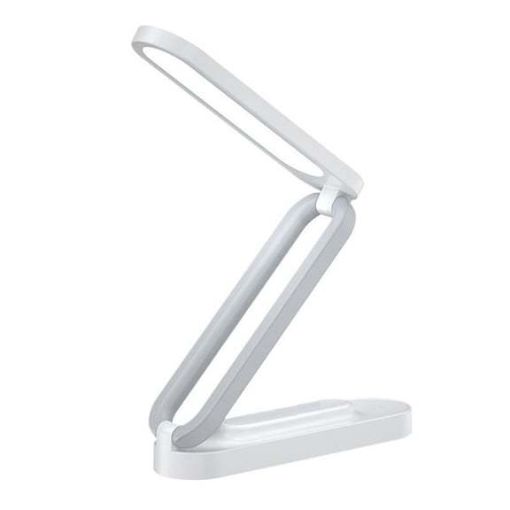 LED Desk Lamp Rechargeable, Portable, Foldable with 3 Brightness Settings Small Desk Lamp- Ideal for & Home White