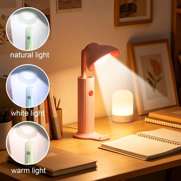LED Desk Lamp Rechargeable Reading Light, Folding Eye Protection Study Lamp With Portable Design Soft Illumination And Night Light Function For Dorm Office Bedroom Reading