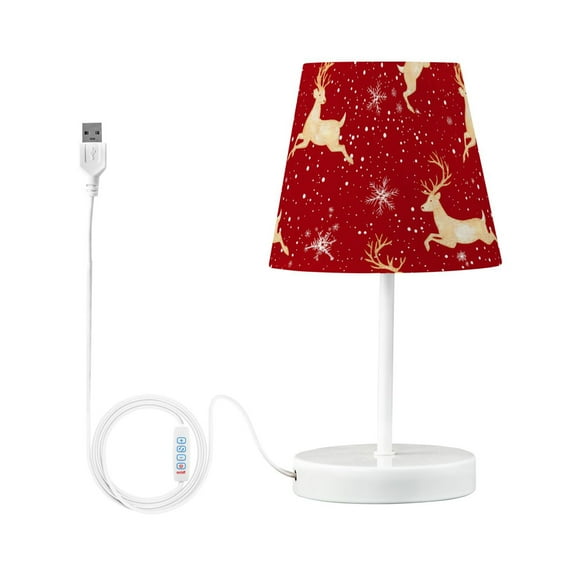 LED Desk Lamp Reindeer in Winter Table Nightstand Lamps with 3 Color Temperatures for Home Bedroom Living Room Decor 6x11