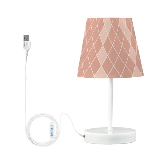 LED Desk Lamp Rose Beige Block Table Nightstand Lamps with 3 Color Temperatures for Home Bedroom Living Room Decor 6x11