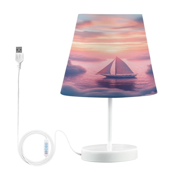 LED Desk Lamp Sailboat above Clouds Table Nightstand Lamps with 3 Color Temperatures for Home Bedroom Living Room Decor 8x12