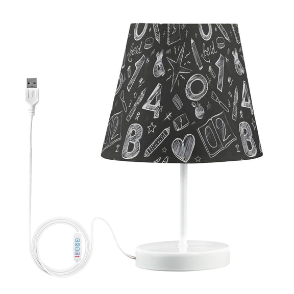 LED Desk Lamp Sketches Numbers and Character Table Nightstand Lamps with 3 Color Temperatures for Home Bedroom Living Room Decor 8x12