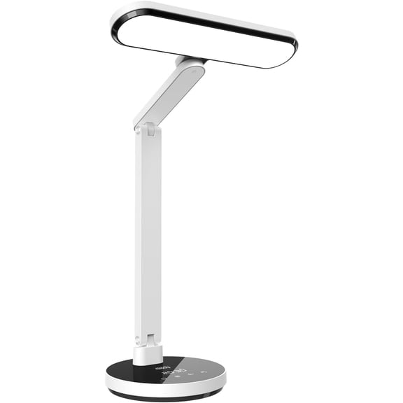 LED Desk Lamp Stepless Dimming for Office Home, 15/30/45 Minutes Auto-Off Timer, 6 Lighting Brightness Levels with Adjustable Arm, Eye-Caring Reading Light for Table Bedroom Study