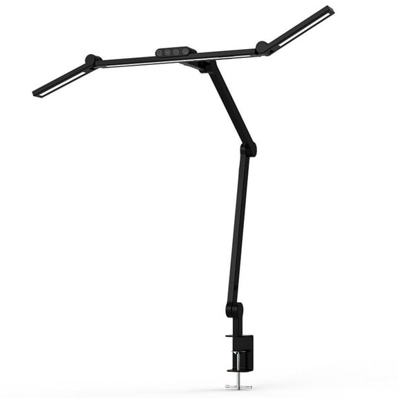 LED Desk Lamp with Swing Arm, Clamp-On, Dimmable, 5 Brightness Levels, 5 Color Temperatures, Touch Control, Eye-Caring, Adjustable for Home Office & Crafting