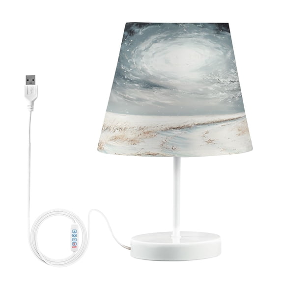 LED Desk Lamp Swirl Of Snow in Sky Table Nightstand Lamps with 3 Color Temperatures for Home Bedroom Living Room Decor 8x12