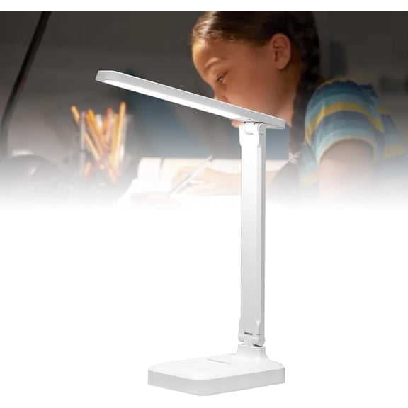 LED Desk Lamp, USB Powered Dimmable Desk Light 3 Lighting Modes Reading Lamp Gentle Lighting Eye Friendly Foldable LED Touch Reading Light for Student Kids School Dorm Room Sewing