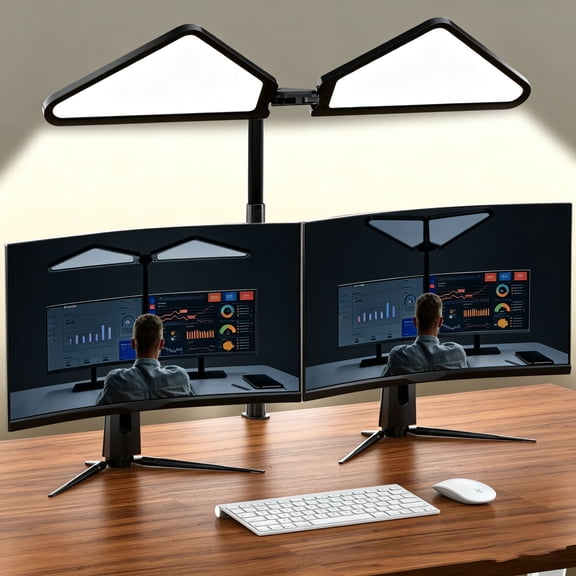 LED Desk Lamp Ultra-Large Gooseneck with Clamp| Dual-Source Super Bright LED Study Light with Flexible Arms, 5 Brightness & 4 Color Modes for Home Office/Reading