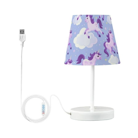 LED Desk Lamp Unicorns Running in Sky Table Nightstand Lamps with 3 Color Temperatures for Home Bedroom Living Room Decor 6x11