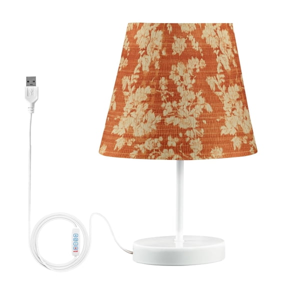 LED Desk Lamp Vintage Flora Patterned Table Nightstand Lamps with 3 Color Temperatures for Home Bedroom Living Room Decor 8x12