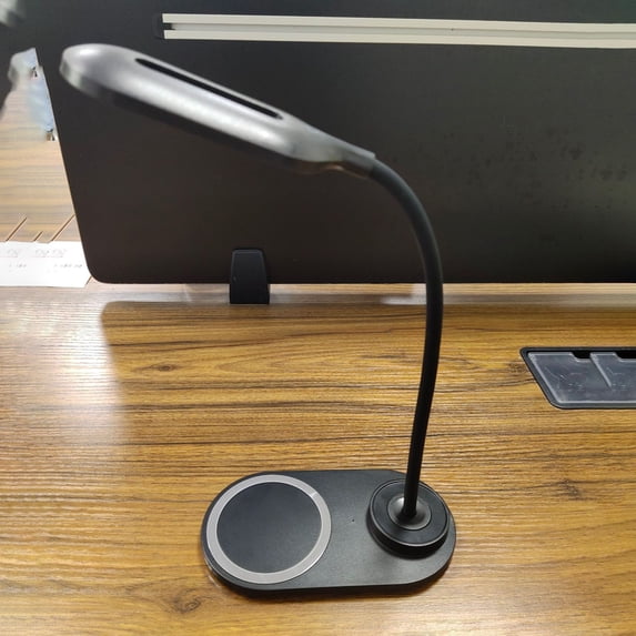 LED Desk Lamp with Wireless Charger - Dimmable 3-Color Eye Care Reading Light - Flexible Gooseneck Study Lamp with USB Port for Home Office, Bedroom, College Dorm - Touch Control