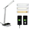 thumbnail image 1 of LED Desk Lamp with Wireless Qi Charging & USB Charging Port, with ClearSun LED Technology - Adjustable Neck, 3 Color Temperature Modes, Reduces Eyestrain - Travel-Friendly Task Lamp, 1 of 4