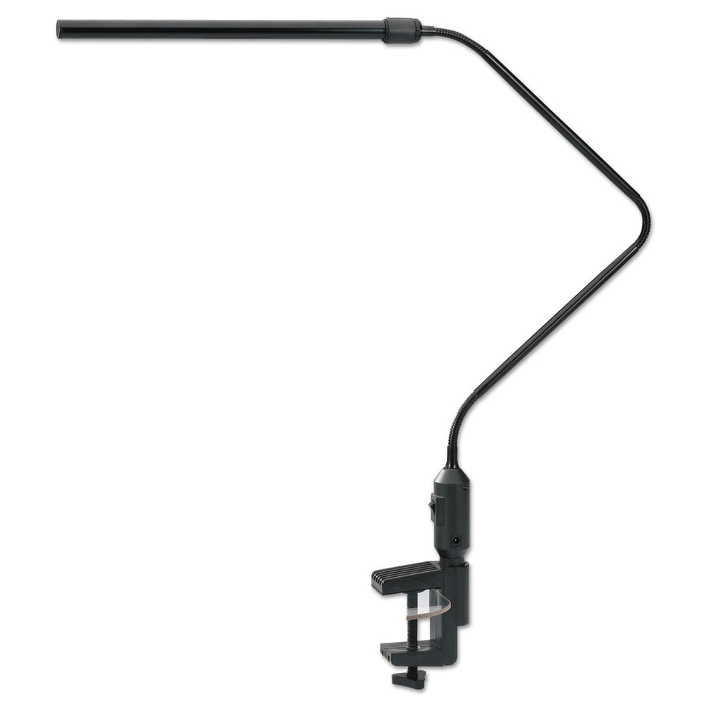 Universal LED Desk Lamp With Interchangeable Base Or Clamp 5 1/8" x 21 3/4" x 21 3/4"  Black