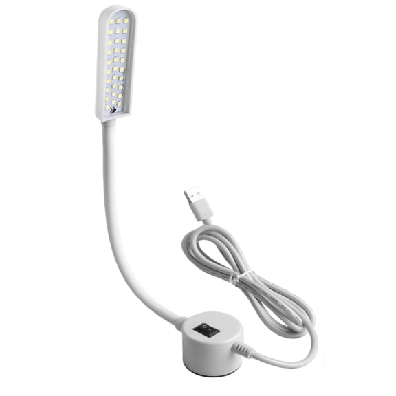 LED Desk Lamp with Magnetic Base, Flexible USB-Powered 6W Work Light for Sewing Machines, Lathes, Drill Press, Study Desks and Beds, 210mm Hose