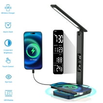 LED Desk Lamp with Wireless Charger, Dimmable Eye-Protecting Smart Lamp with Night Light, Kids for Study Reading Home