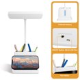 thumbnail image 1 of LED Desk Table Lamp, USB Charging Port, Dimmable Eye-Caring, 3 Brightness & 3 Light Modes, Adjustable Arms, Touch Control, 1 of 8