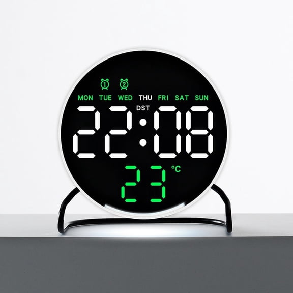 LED Desktop Clock with Alarm Countdown Timer and Soft Night Light Glow
