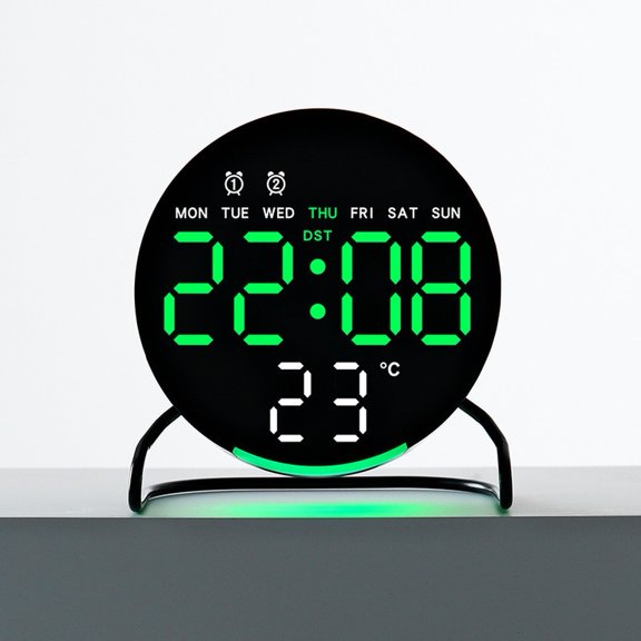 LED Desktop Clock with Alarm Countdown Timer and Soft Night Light Glow