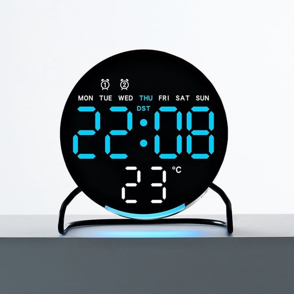 LED Desktop Clock with Alarm Countdown Timer and Soft Night Light Glow