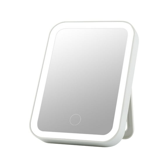 LED Desktop Mirror with Light | Foldable Makeup Mirror with Smart Touch Screen | USB Rechargeable Vanity Mirror for Home & Travel | Includes Mirror, Charging Cable & Manual