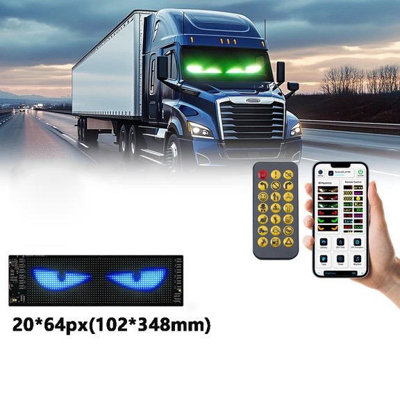 LED Devil Eye Light for Car Truck Windshield Animated LED Matrix Panel Sign Flexible Programmable Digital Display Light APP