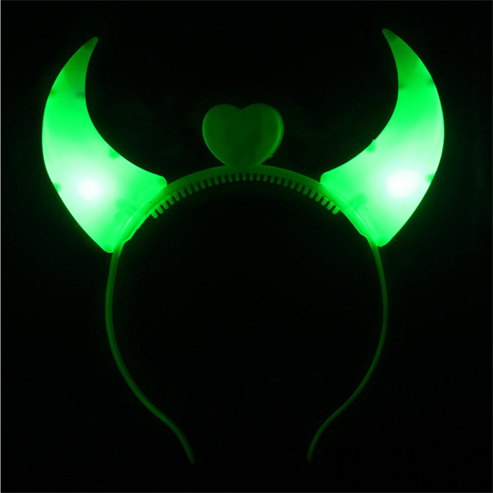 LED Devil Horn Light Up Headband Glowing Devil Horn Headwear Halloween