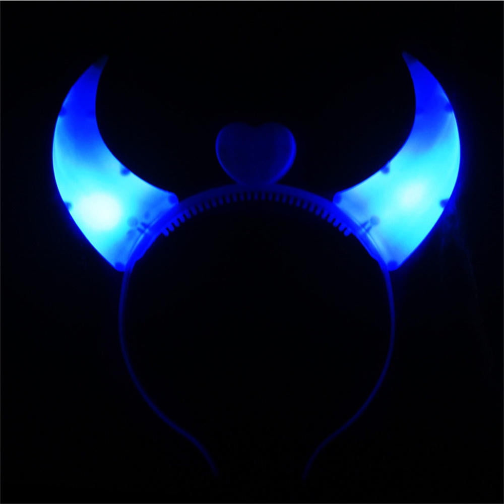 LED Devil Horn Light Up Headband Glowing Devil Horn Headwear Halloween