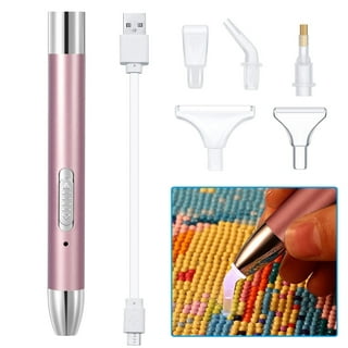  AZURAOKEY LED Diamond Painting Pen Wheel Set with Tape Light  Point Drill Pens Art Painting Kit Art Craft Set for Drawing for Kids Adult  Include Double-Sided Tape Contact Roller
