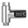 thumbnail image 1 of LED Digital 5~85°C Shower Thermometer Self-Generating Real-Time Water Flow Temperature Monitor Thermometer with 360° Rotating Screen for Kids Elderly Pets, 1 of 8