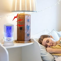 LED Digital Clock with Backlight | Thermometer | Calendar Display | Snooze Function | Battery Powered | Compact White Plastic | Table Clock for Home or Gift | 6.5x5.5x12.5cm