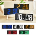 thumbnail image 1 of LED Digital Alarm Clock - Large Display, 5 Brightness Levels, Voice Control, Night Mode, Snooze Function, Date & Temperature Display - White Frame (15.5x6.3x2.3cm), 1 of 7
