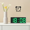 thumbnail image 1 of LED Digital Alarm Clock - Large Display, 5 Brightness Levels, Voice Control, Night Mode, Snooze Function, Date & Temperature Display - White Frame (15.5x6.3x2.3cm), 1 of 7