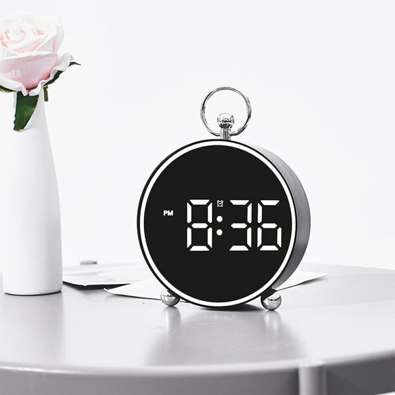 LED Digital Alarm Clock Large Display Electronic Clock with Temperature Date Timer Function USB Powered Adjustable Brightness Bedside Desk Clock for Bedroom Living Room Office Study Room