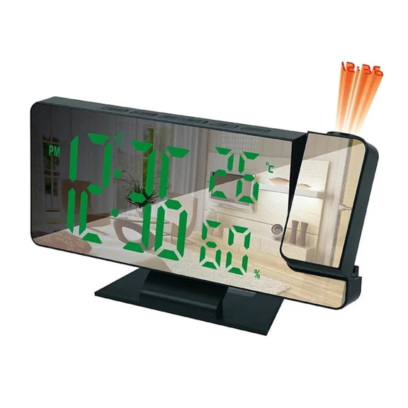 LED Digital Alarm Clock Projection Clock Projector Ceiling Clock with Time Temperature Display Backlight Snooze Clock for Home