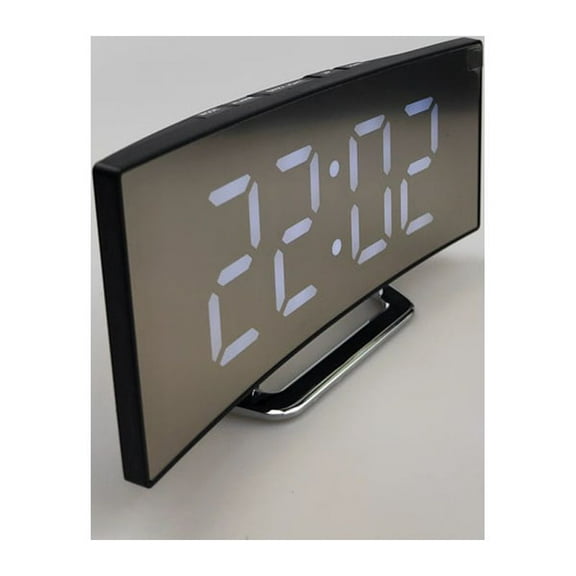 LED Digital Alarm Clock Temperature Bedside Desk Large Mirror Display Modern Hot
