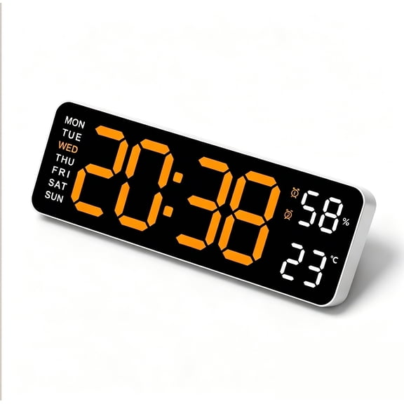 LED Digital Alarm Clock with Remote, Dual Alarms, Temp Humidity Display for Bedroom Office Gym