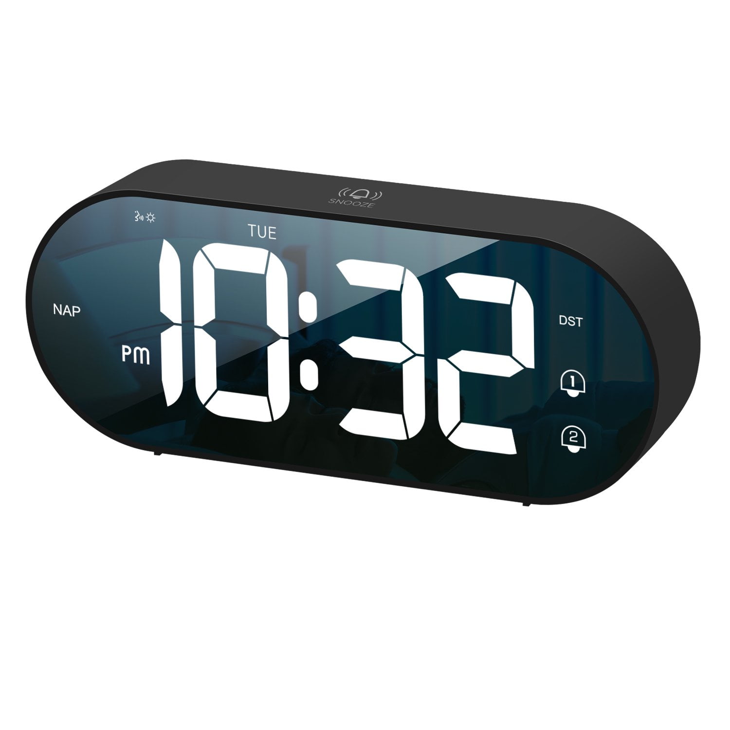 LED Digital Alarm Clock with Snooze, Wireless Charging Alarm Clock