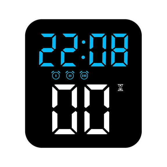 LED Digital Alarm Clock with Triple Alarms and Adjustable Brightness Settings
