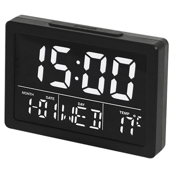 LED Digital Alarm Clock with USB Charging Port, Large Number, AM/PM, White Bold Digits, Snooze, Adjustable Volume, Outlet Powered for Bedroom Bedside